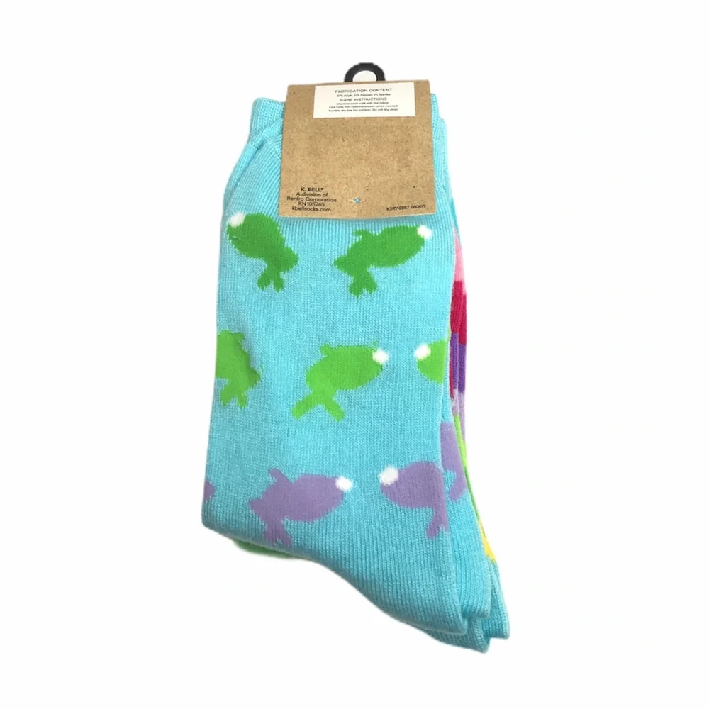 K. Bell Bunny Socks, 2 Pairs, Pink, Purple
